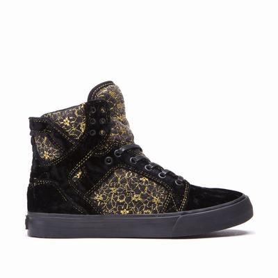 Női Supra SKYTOP Magasszárú Cipő HU230457 Fekete/Arany